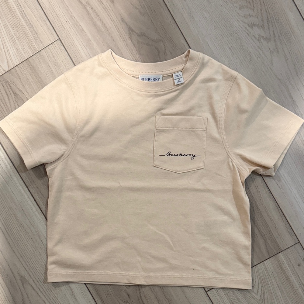 Burberry Kids Beige Short Sleeve Tee